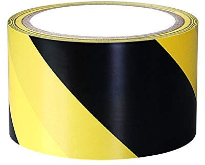 YTBUBOR Safety Tapes 70mm x 20m Black/Yellow Hazard Warning Tape Adhesive Marking Barrier Tape