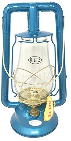 Dietz Monarch #10 Hot Blast blau-gold Kerosin Laterne Vintage Style Öllampe
