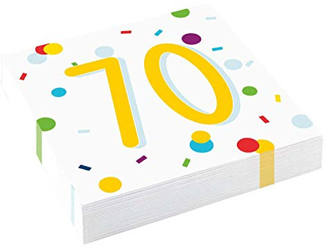 Amscan 9906880 - Servietten Konfetti 70 Birthday, 20 Stück, 33 x 33 cm, Mundtuch, Tischdekoration, Geburtstag