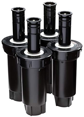 Rain Bird 1802DSH4PK Professional Dual Spray Pop-Up Sprinkler, 180° Half Circle Pattern, 8' - 15' Spray Distance, 2 Pop-up Height, 4-Pack