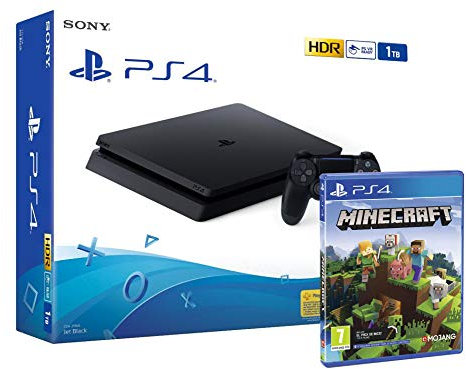 PS4 Slim 1To Console Playstation 4 Noir + Minecraft Bedrock