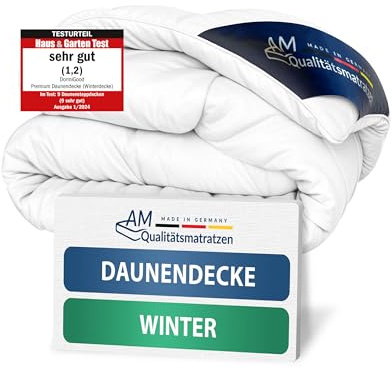 DormiGood Daunendecke 155x220 Winter - Made in Germany - 100% Extraweiche Daunen - Kuschelige Winterdecke 155x220 - Oeko-TEX zertifizierte Federbettdecke 155x220cm - Bettdecke warm 155x220cm