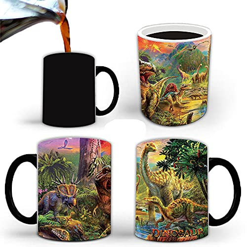 ANGANGAN Tasse à café Tasse Magique, Mug effet thermique Mugs Change De Couleur en Fonction De La Température du Liquide （dinosaure
