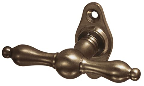 FensteroliveWürzburg Messing dunkel patiniert, antike Fenstergriff-Reproduktion, Vollolive, Biedermeier