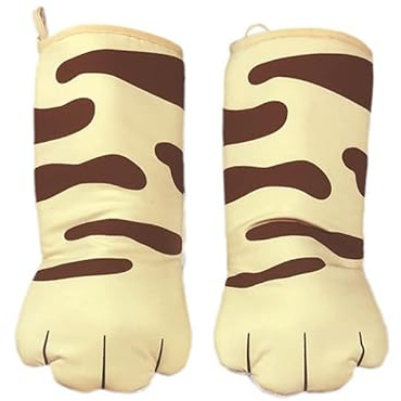 Bibest Gants Isolants de Cuisine Patte de Chat, Gant Four Manique Four Oven Mitts Oven Gloves, Gants Maniques en Coton Épaissir, pour Cuisiner, Barbecue, Grill, Cuisson 31 * 15cm