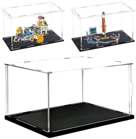 Clear Acryl Display Case-Assemble Countertop Box mit schwarzer Basis , Action Figuren Spielzeug Collectibles (18x8x12inch/45x20x30cm)