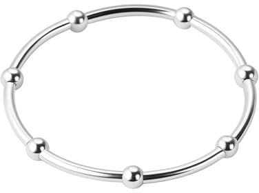 SUGARKITTEN LONDON Sterling Silver Elastic Stretch Bead Ball Noodle Tube Bracelet 18cm 7''