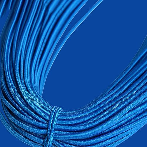 25 Metros 2 mm Banda de Goma Elástica Redonda Cuerda de Choque Cuerda Bungee Línea de Cuerda para Prendas de Vestir Bolsa de Cordones Accesorios de Costura-Azul,2mm,25 Metros