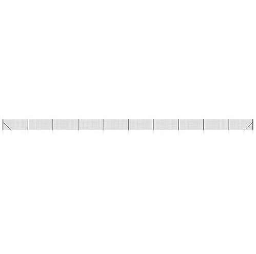 vidaXL Clôture en Treillis Métallique et Ancrage, Panneau de Clôture Décoratif, Barrière de Protection Jardin Patio Extérieur, Anthracite 0,8x25 m