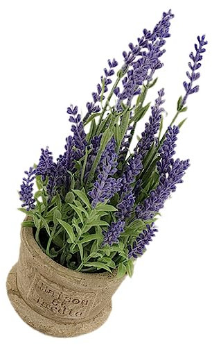 ifundom Künstlicher Lavendel Im Topf Gefälschte Blumenpflanze Kunstblume Für Wohnzimmer Bürodekoration Pflegeleichte Topfblume Natürliche Optik Bruchfeste Qualität