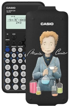 Casio FX-82SP CW Wissenschaftlicher Taschenrechner, mit Marie Curie, illustriert von Raquel Riba Rossy, empfohlen für den spanischen und portugiesischen Lehrplan, 5 Sprachen, mehr als 300 Funktionen,