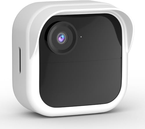 AZURAOKEY Étui de protection en silicone pour Blink Outdoor 4 (4e génération) - Résistant aux intempéries - Design bord - Anti-rayures - Caméra de surveillance intelligente - Noir - 1 pièce - Blanc