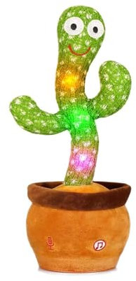 Cactus Toy for Toddler Sensory Toys for Babies 1 2 3 4 5 6 Year Old Dancing Singing Talking Lighting Repeating Cactus Toy for 1-6 Year Old Boys Girls Toddler Kids 1st Birthday Present Gifts Age 6M+