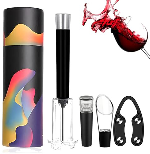 GDSAFS Air Pump Cork Remover Wine Bottle Opener Set, Air Pressure Pump Bottle Opener, Efficient Corkscrew Air Pump Wine Opener, Air Pump Wine Bottle Opener for Home Gift Party Valentine's Day (SetG)