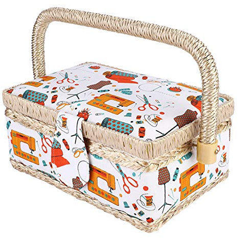 Boîte à Couture, Panier à Couture, Paniers à Couture, Boîte de Rangement de Couture, Tissu Domestique, Artisanat, Panier à Coudre, Fil, Aiguille, Boîte de Rangement, Organisateur