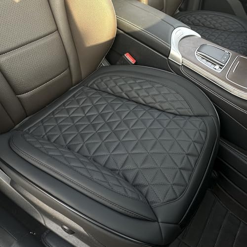 2 Pack Couverture De Siège Avant en Cuir Uniquement pour Le Bas Universel | Noir Coussin De Siège Anti-Dérapant, Rembourrage Protège-Siège, Universel Adapté À La Plupart des Voitus, SUV, Camionnettes