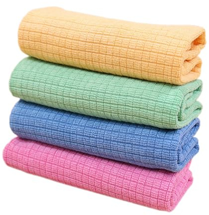 Ipetboom 4pezzi Strofinaccio in Microfibra Multiuso Strofinaccio Senza Lanugine Strofinacci Assorbenti in Tinta Unita Pulizia Efficiente Per Cucina e Finestre