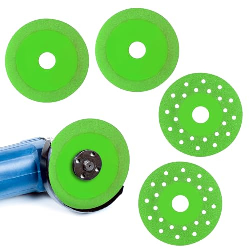 Gosknor 4pcs 3.94in Diamond Rock Slab Grinding Disc, Fine Grit Flat Cutting Blade for Ceramic Tile Marble Glass Jade Crystal Compatible with Angle Grinder 20mm Inner Hole