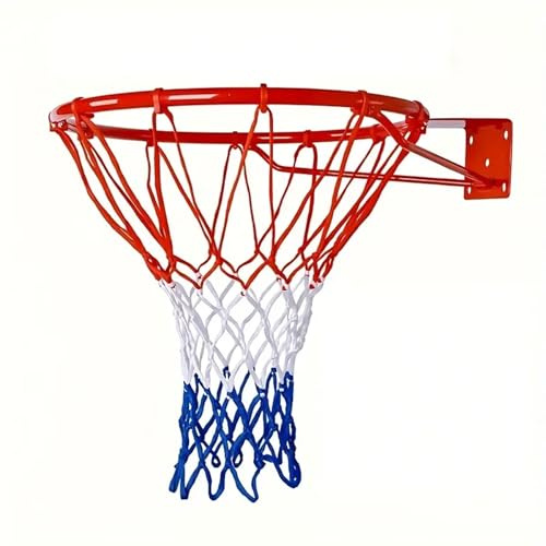 QLEBAO Basketball-Wandkorb für Außenbereich, 45 cm Durchmesser, mit Netz, für Garten und Hof