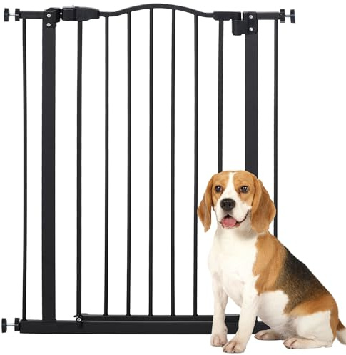PawHut Barrera de Seguridad para Perros, Extensible 74-80 cm, Negro
