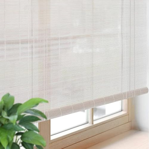 Naturel Store Bambou Rétro Store Enrouleur en Bois,Intérieur/Extérieur/Jardin Filtrant La Lumière Respirant Rideaux Anti-UV,Rideau de Liftable,Personnalisable