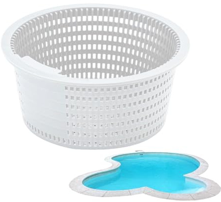 Panier de skimmer piscine – filtre plastique ABS résistant au chlore avec poignée intégrée | panier profond 20?cm pour feuilles insectes débris | compatible piscines hors sol et enterrées