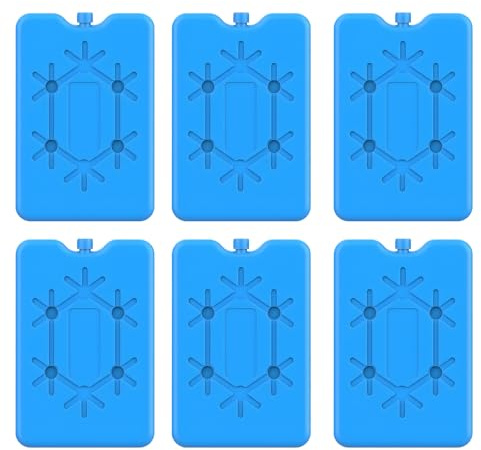 6 Stück Kühlakku Set, Wiederverwendbare Eispack für Kühltasche, Kühlakkus für kühltasche,Blaue Kühlakkus für Lunchbox und Picknick