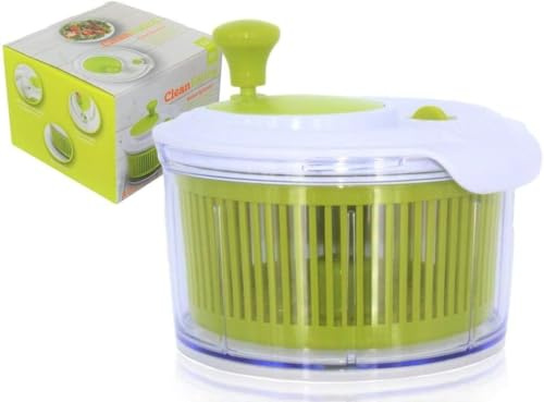 16 cm Compact Salad Spinner with Smart-Lock Lid Easy-Drain System & Non-Slip Base Clear Serving Bowl Colander Basket – Wash, Dry & Serve Lettuce, Herbs & Greens.