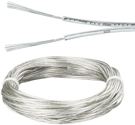 URCIANOW 10M Cavo Trasparente 2 Fili 24AWG LED PVC Flessibile Doppio