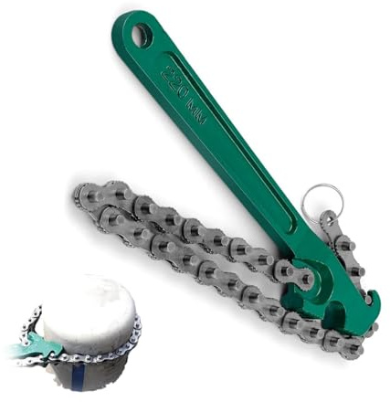 txuzong 220mm Einstellbar Ölfilter Schlüssel mit Kettenmechanismus - Multifunktionaler Kettenschlüssel für Autoreparatur & Wartung - Universell für Ölfilter Demontage und Montage - Robuster Werkzeugsa