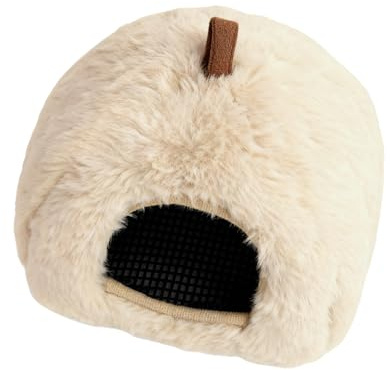 Teksome Lit pour Hamster en Hiver | Rembourrage Chaud Amovible Antidérapant,Maison pour Hamster avec Caverne en Peluche | pour Écureuil Gerbille Chinchilla Jouer et Dormir Balcon Salle De Classe