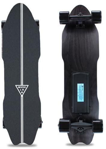 Elektrisches Skateboard mit Fernbedienung, wasserdichtes Longboard-Skateboard, 7-lagiges Ahornholz, 15 km Reichweite, 25 km/h Höchstgeschwindigkeit, für Anfänger und Erwachsene, ideal für Fahrten C