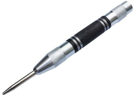 Vibsky Automatic Center Punch, 128mm Spring Loaded, High Carbon Steel, for Wood, Metal, Glass, and Drilling