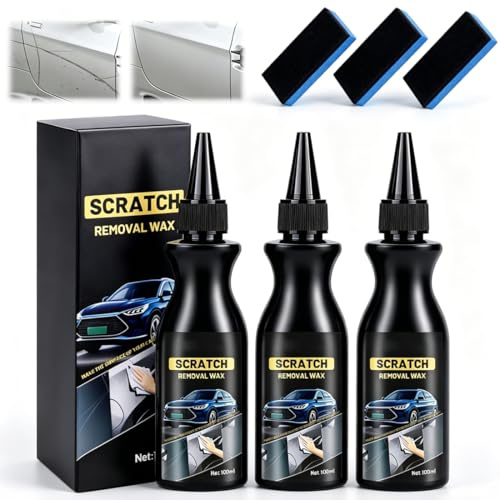 Auto Kratzer Entferner Set (3 Stück 120ml) – Scratch Remover Wax, Effektiver Autolack Kratzer Entferner & Politur Set | 3-IN-1 Scratch Remover Auto zur Lackaufbereitung & Glanzwiederherstellung