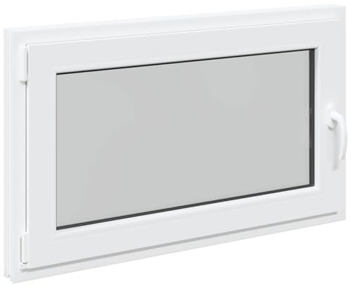 Källarfönster RISOR vit 100 x 60 cm PVC och glas, modern källarfönsterdesign, hållbar PVC-glaskonstruktion, energieffektiv, värmeisolering, ljudisolering, roterande funktion