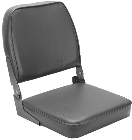 Horett Pontong Båtsäte Pontong Båtstol Pontongsäte Fällbar Båtsäte Låg Rygg Marinkvalitet Skumstoppning Aluminiumlegering Gångjärn med Fästband för Bass Båtkanot