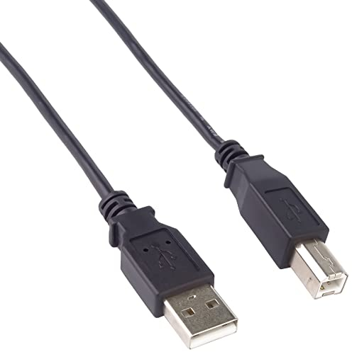 PremiumCord USB 2.0 High Speed Kabel M/M 0,5m, A Stecker auf B Stecker, USB Verbindungskabel für Scanner usw, Doppelt geschirmt, AWG28, Farbe Schwarz, Länge 0,5m