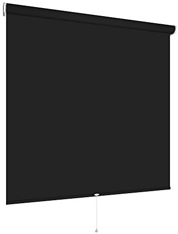 Verdunklungsrollo Springrollo Mittelzugrollo viele Farben und Größen Montage Metall Träger Fenster Rollo Vorhang lichtundurchlässig Raum verdunkelnd Hitzeschutz Sichtschutz (80 x 180 cm, Schwarz)