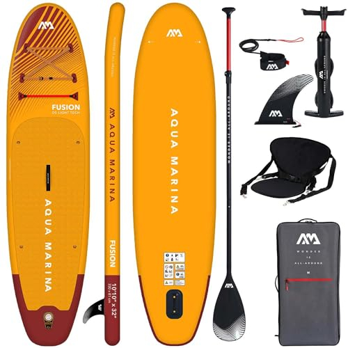 Aqua Marina Aufblasbar Sup Board Stand up Paddle AQUAMARINA Fusion Komplette Packung 330x81x15cm mit Kajak Sitz