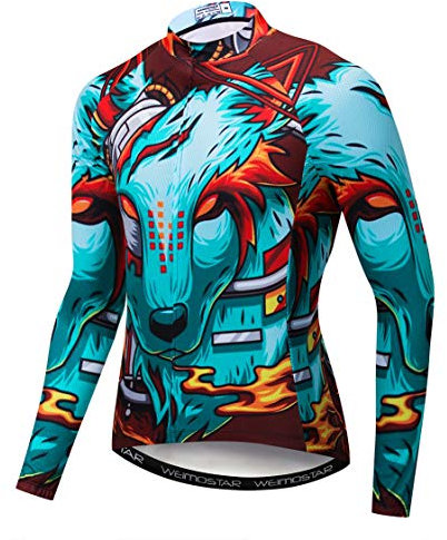 Radtrikot Langarm Herren Mountainbike MTB Trikot Shirts Rennrad Bekleidung Reiten Outdoor Racing Tops für Herren Bouse Herbst Herbst Frühling Polyester grün Größe XXXL