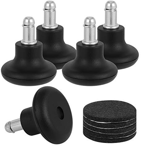 Fuyamp Office Chair Bell Glides Replacement, 5 Packs 2 Inch Caster Wheels Replacement with Felt Pads for Furniture, Floor Chair and High Profile Stool