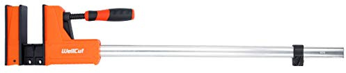 WellCut Bar Clamps 600mm x 95mm, Parallel Jaw Clamp, Quick Release Professional Woodworking F Clamps with 600kg Clamping Force Heavy Duty Super Strong Fully Adjustable (Pack of 1)