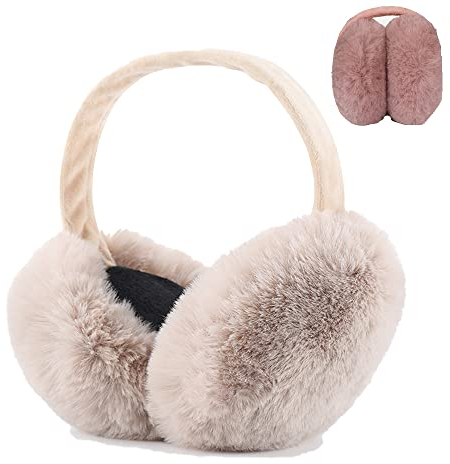 Ohrwärmer Winter Plüsch Ohrwärmer Faltbare Verstellbarer Winter Kuscheliger Earmuffs Warme Toll Geschenk Für Frauen (Braun)