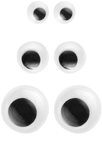 Jazooli Self Adhesive Googly Wobbly Stick On Large & Small White 3D Effect Eyes Children Kid Crafts Arts Fun Toy Teddy Dolls Making DIY Decoration Activity Assorted Sizes 7mm, 10mm & 15mm, 200 Pieces