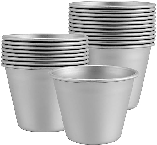 MUKLEI 20 moldes Dariole, mini cubetas de pudín, molde de pudín, moldes individuales para magdalenas para hornear cupcakes, pudines individuales, 7 x 4,2 x 5,6 cm