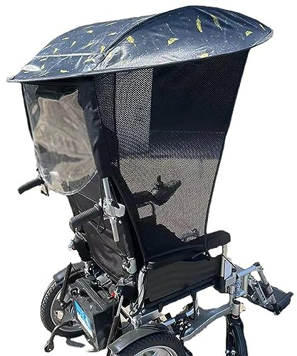 RUTAVM Auvent pour Fauteuil Roulant Électrique, Auvent Réglable pour Fauteuil Roulant, Porte-Parapluie pour Chaise De Plage, Poussette, Chaise De Sport, Fauteuil Roulant Et Chariot,avec Poignée