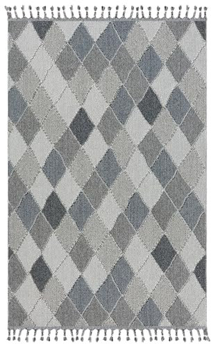 Hochwertiger Outdoor Teppich wetterfest - Teppich Wohnzimmer - Außen Teppich strapazierfähig Balkon, Terasse, Garten - Rauten Mehrfarbig 160 x 230 cm