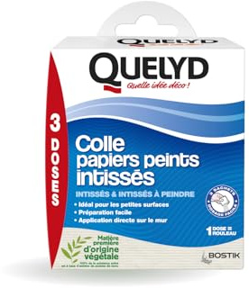 Quelyd – Colle Papiers Peints Intissés en Poudre – Toutes Pièces - Application Directement Au Mur – Etui Doseur – Sans Solvant – Boîte de 150 g
