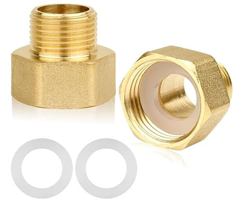 2 Stück Reduzierung 3/4 Zoll auf 1 Zoll,Reduzierverlängerung 3/4 Zoll Außen x 1 Zoll Innen aus Messing,AG/IG Reduzierstück mit Gummidichtung,Adapter für die Umwandlung von Rohrverbindungen