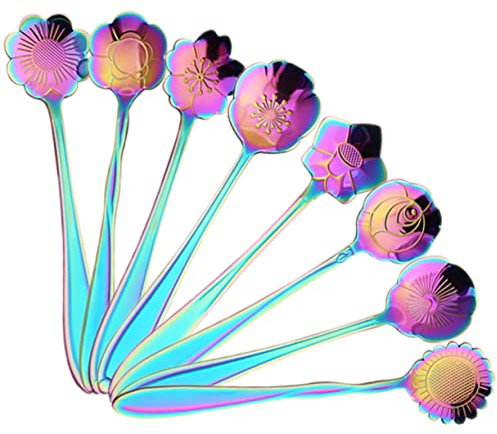 FUNOMOCYA 8stücke Edelstahl Rührlöffel Barzubehör Mit Rührstab Für Cocktails Eistee Joghurt Und Mehr Spülmaschinenfest Leicht Zu Reinigen